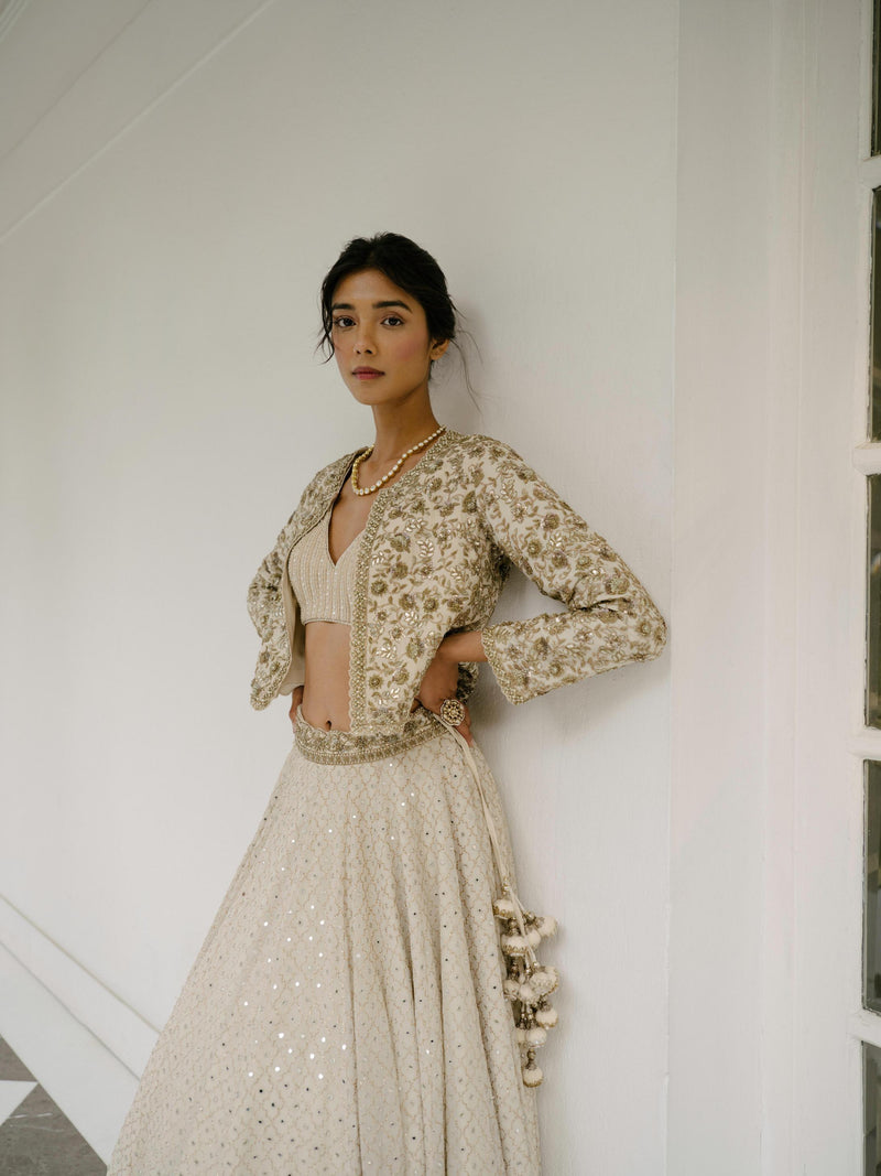 Badla & Sheesha Lehenga With Jacket