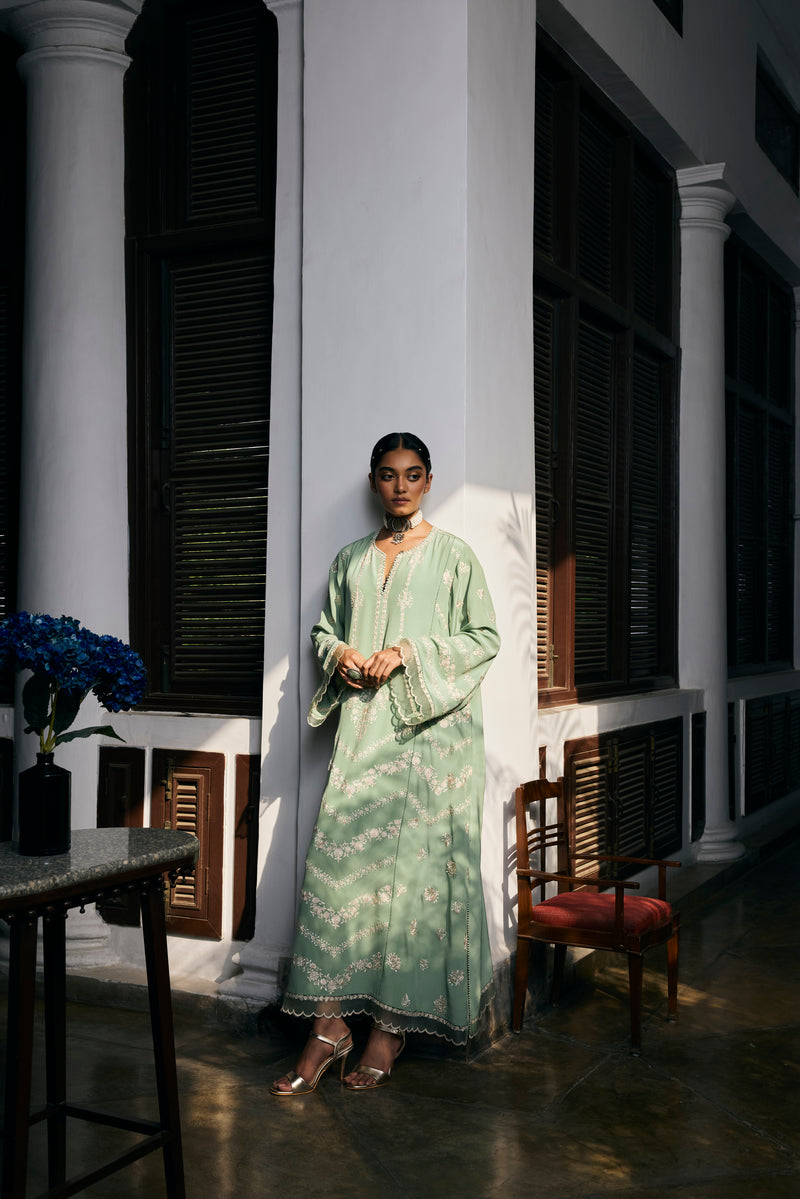 Mint-Green Kaftan Set