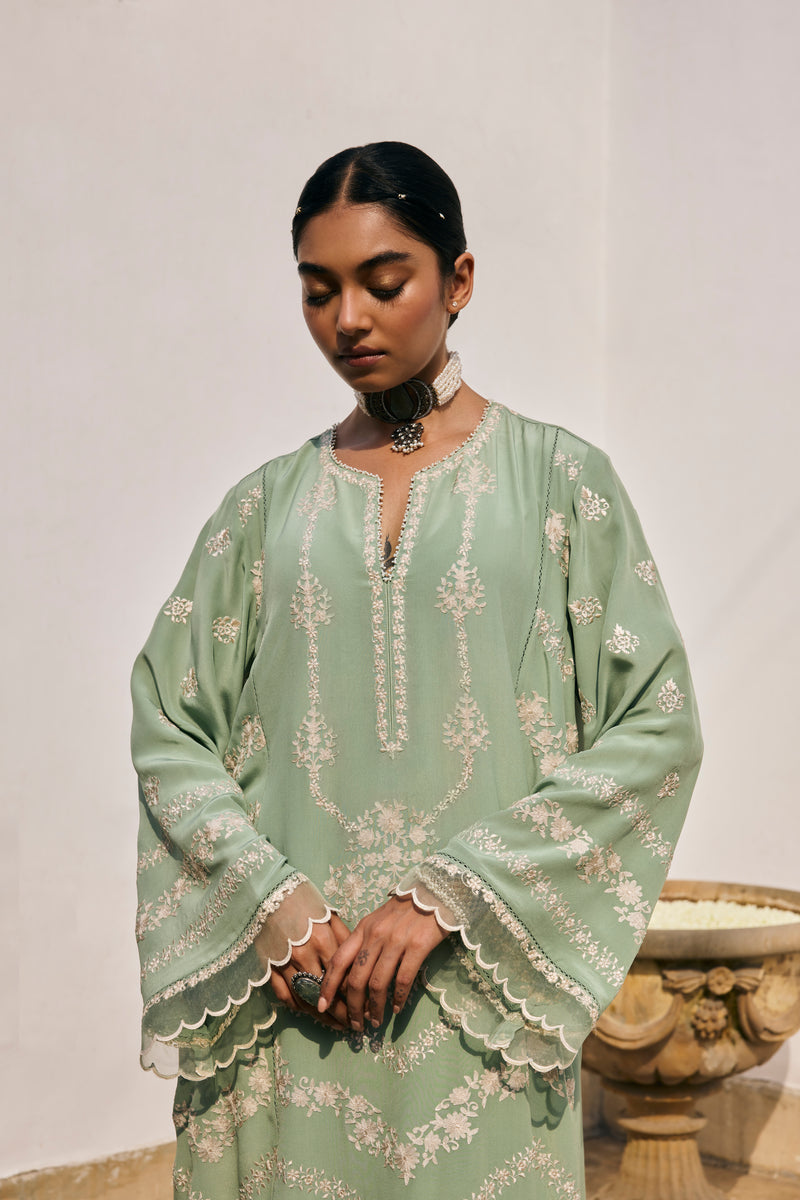 Mint-Green Kaftan Set