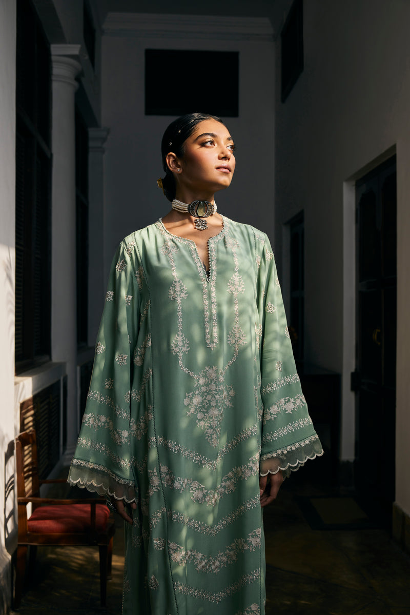 Mint-Green Kaftan Set