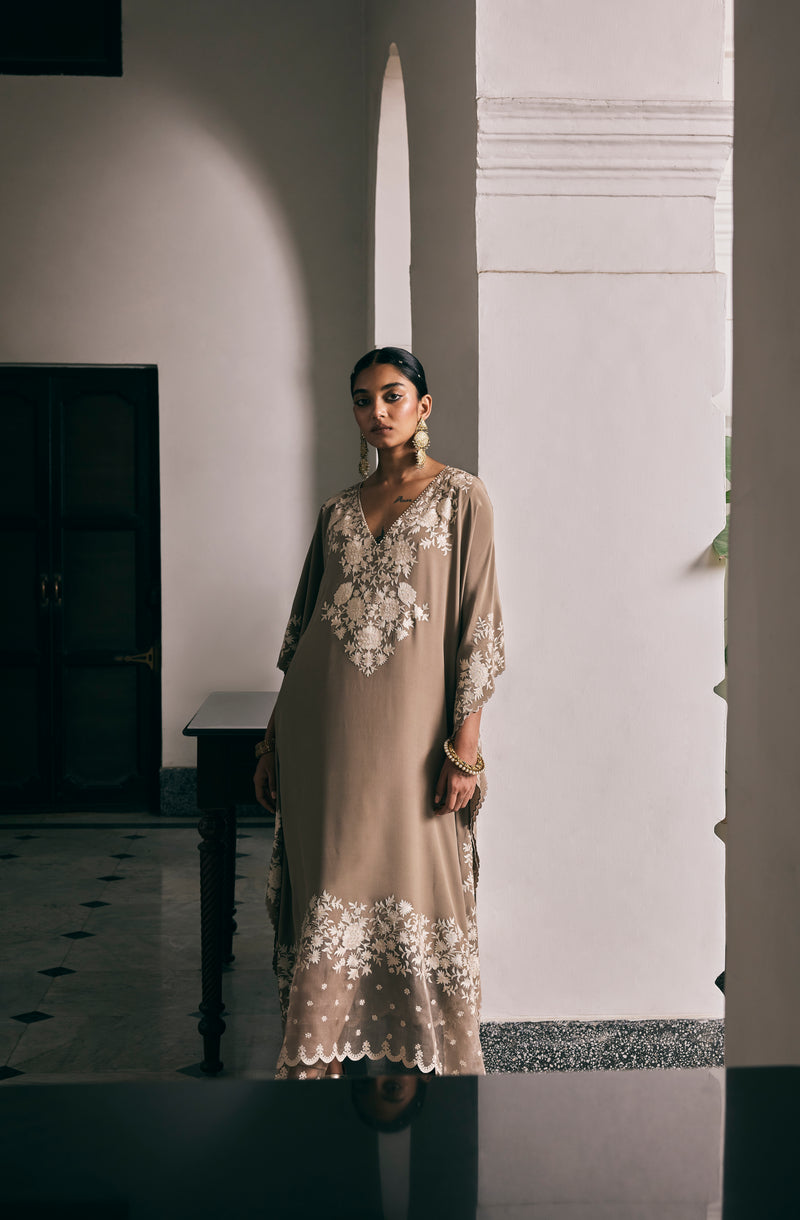 Dark-Taupe Kaftan Set