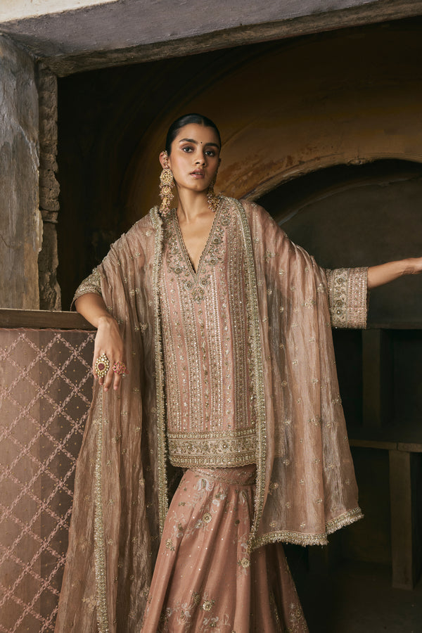 Old Rose Kurta And Gharara