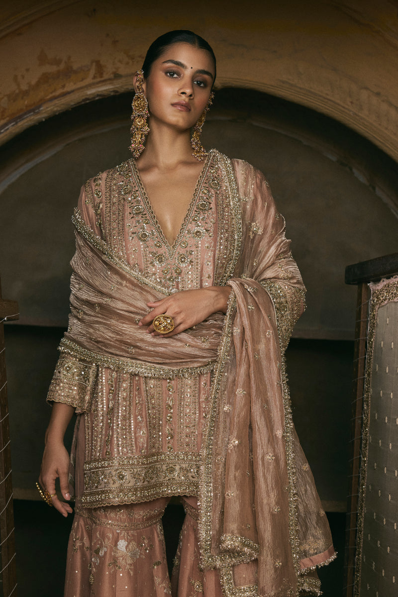 Old Rose Kurta And Gharara