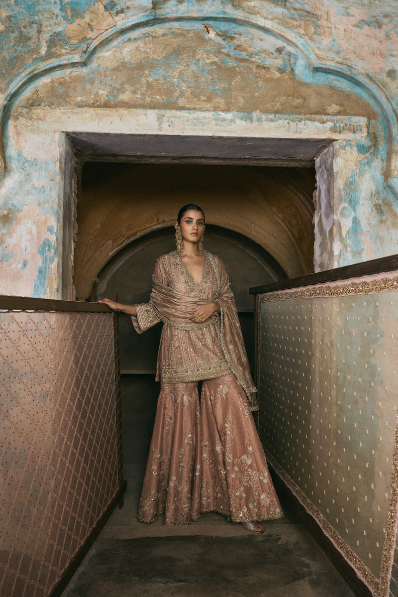 Old Rose Kurta And Gharara