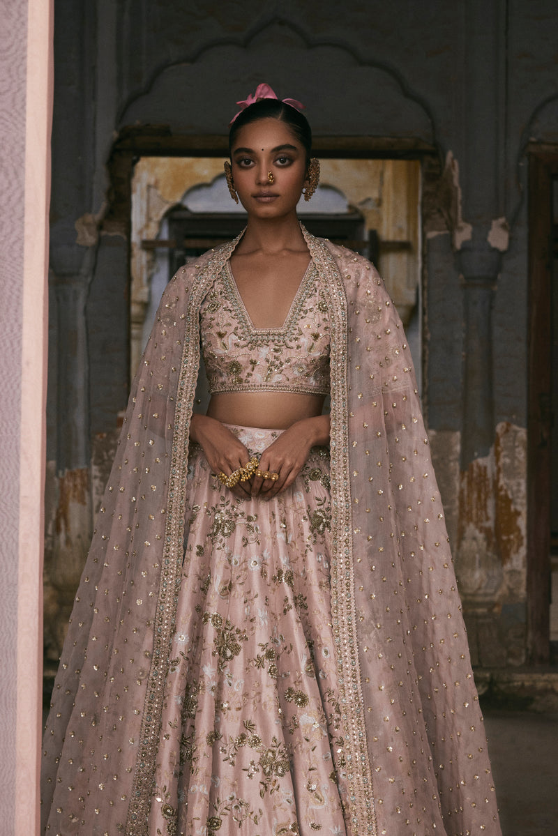 Aari And Dabka Jaal Lehenga