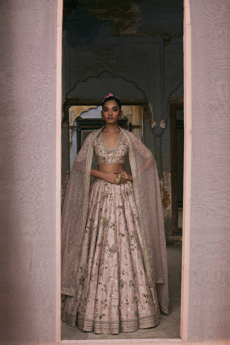 Aari And Dabka Jaal Lehenga