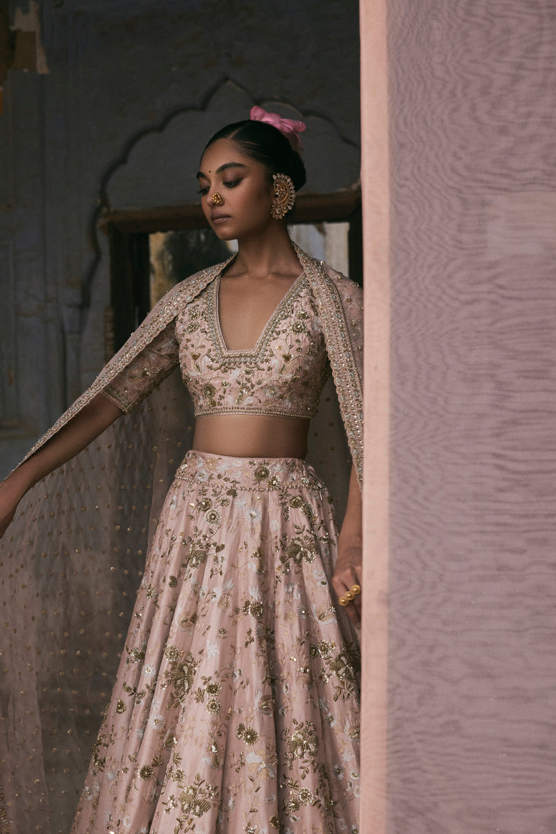 Aari And Dabka Jaal Lehenga