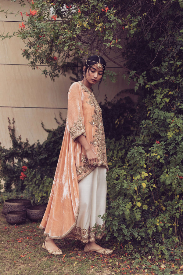 Velvet High-Low Kurta Set