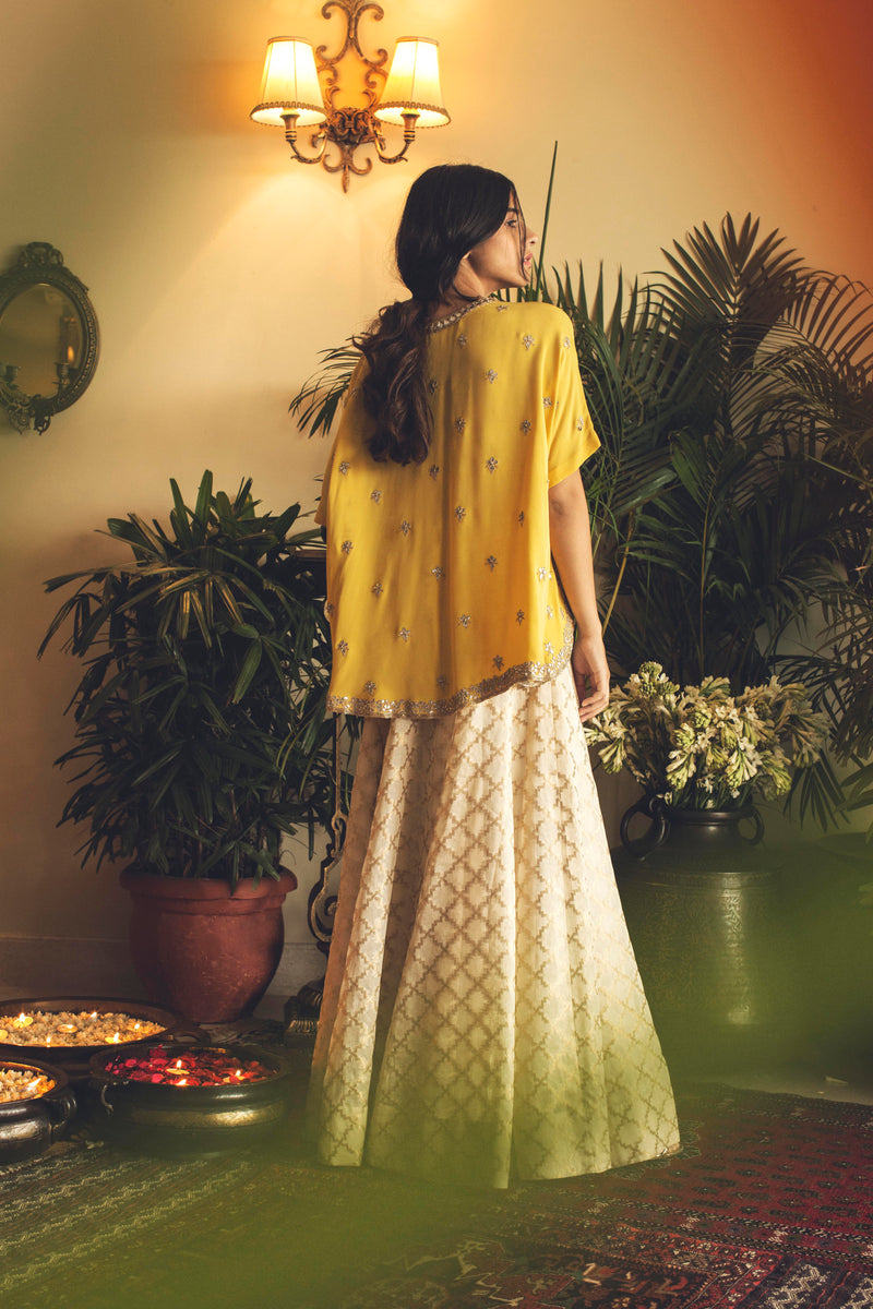 Gota U-Cape Lehenga Set