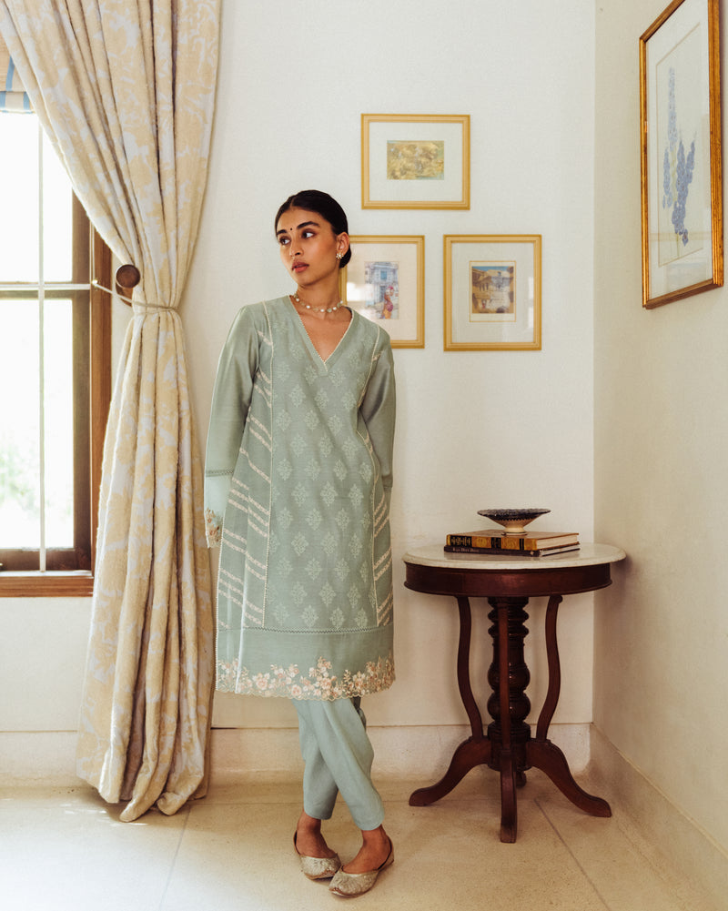 Three Kali A-Line Kurta With Salwar