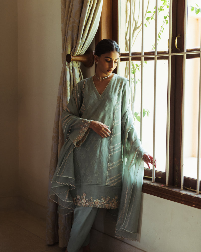 Three Kali A-Line Kurta With Salwar