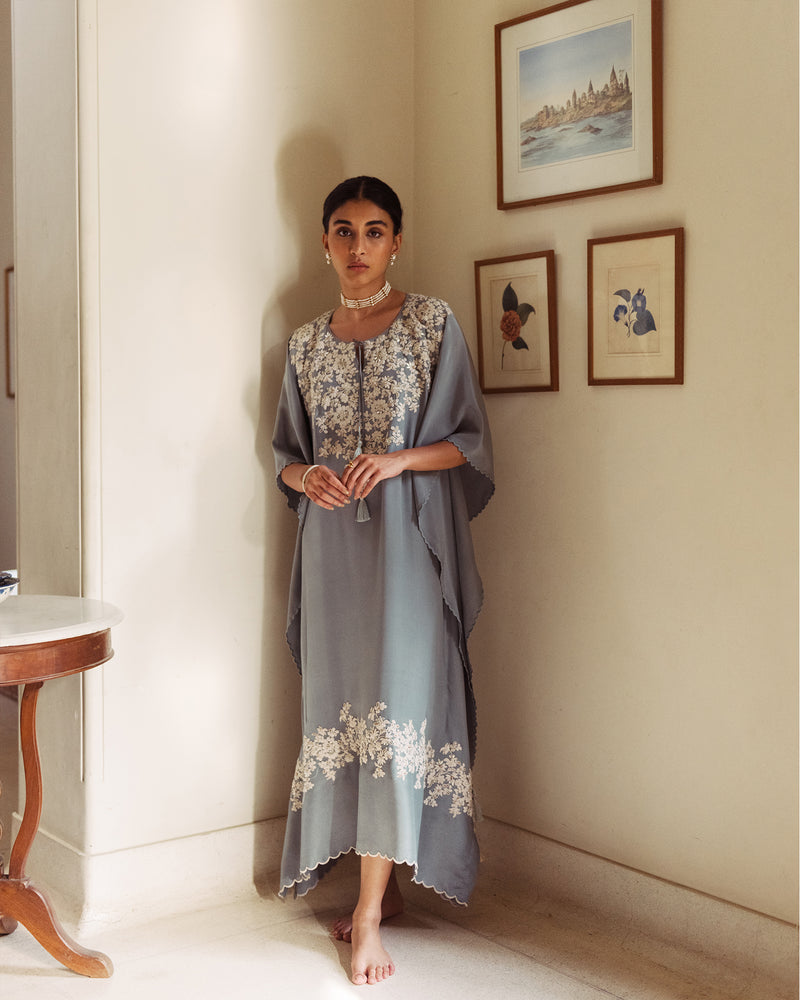 Grey-Blue Kaftan Set