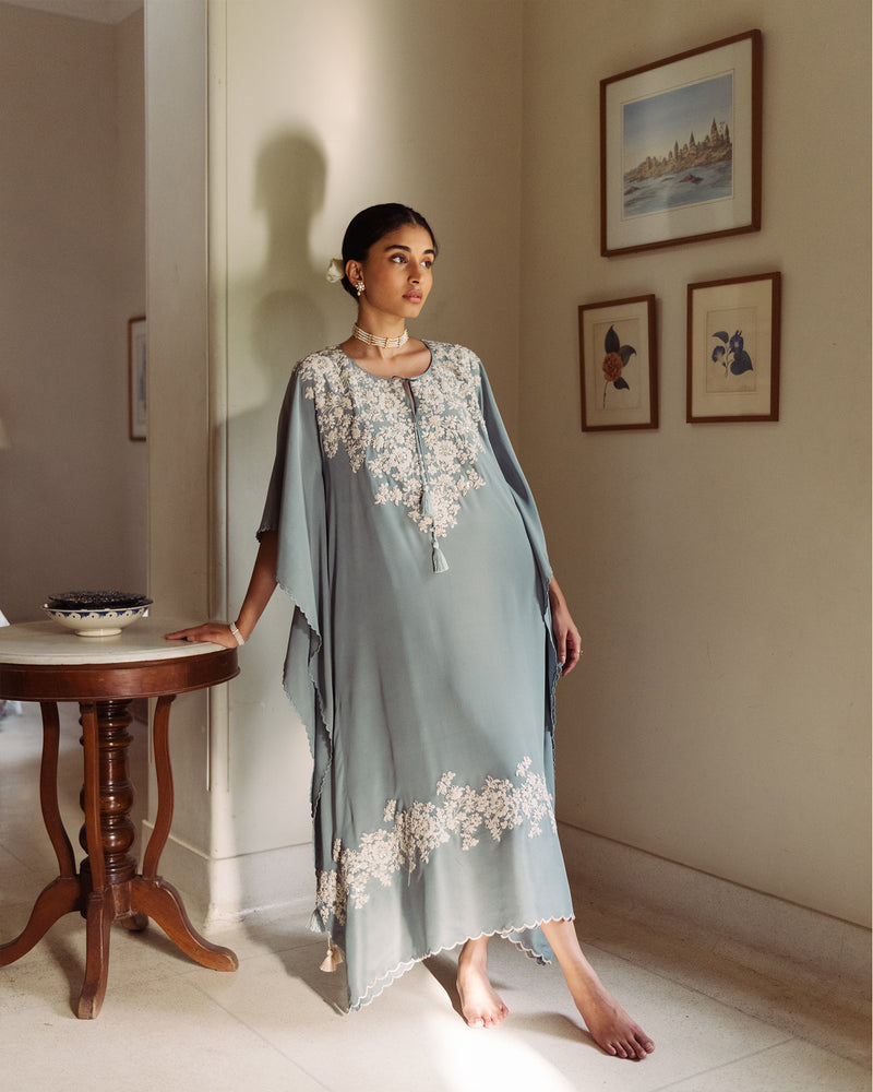 Grey-Blue Kaftan Set